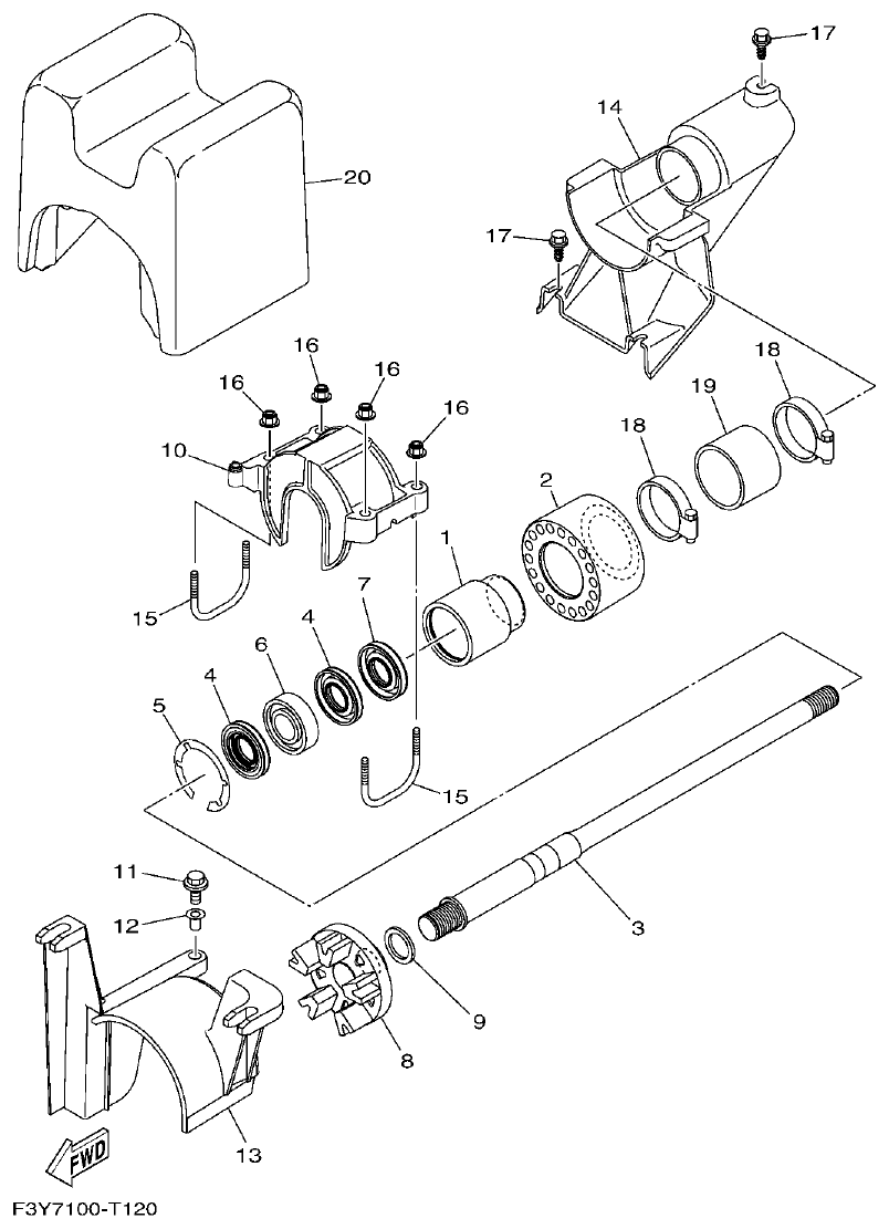 Yamaha EX1050B-S(F3Y36GAB6GA2 JET UNIT 2 parts diagram
